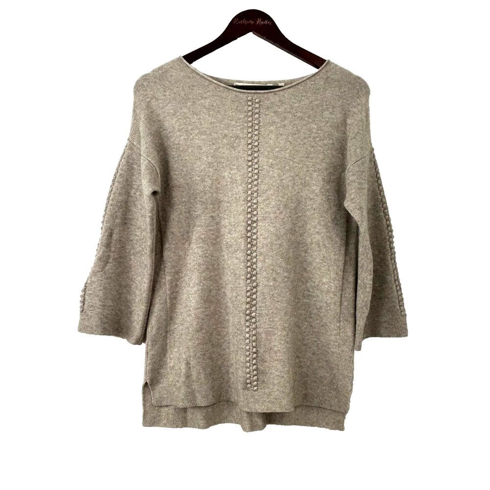 Soft Surroundings Sweater Women Size Small Beige Knit Tunic Pullover Boho 1428H3